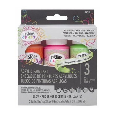 Testors 3PK 2OZ Glow Paint Set 297610